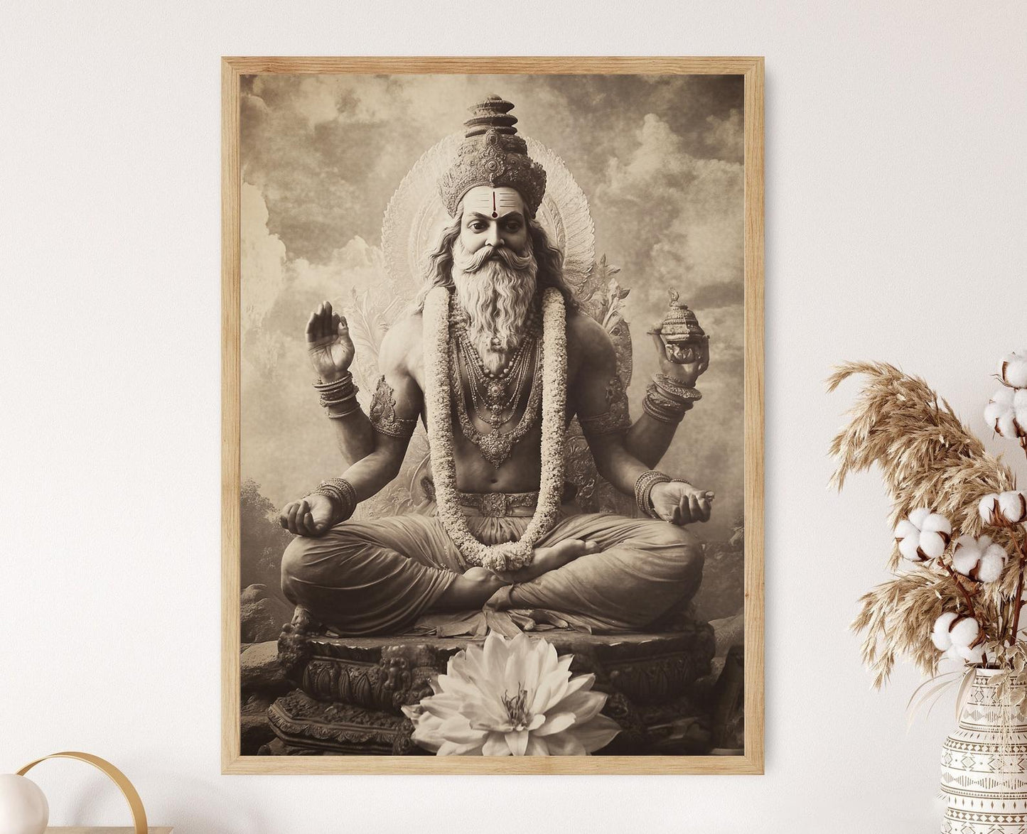 Affiche Lord Brahma – Poster Art Dévotion Spirituelle Hindoue