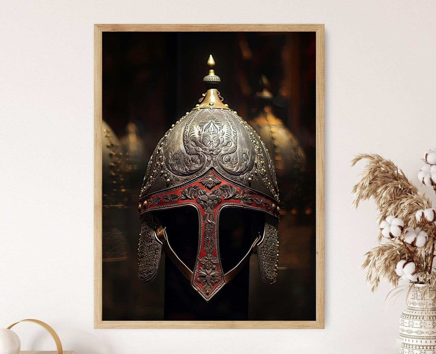 Affiche Casque de Guerrier Janissaire – Symbole de la Guerre Turque