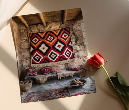 Affiche Tapisserie Kurde – Poster Motif du Kurdistan en Impression Fine