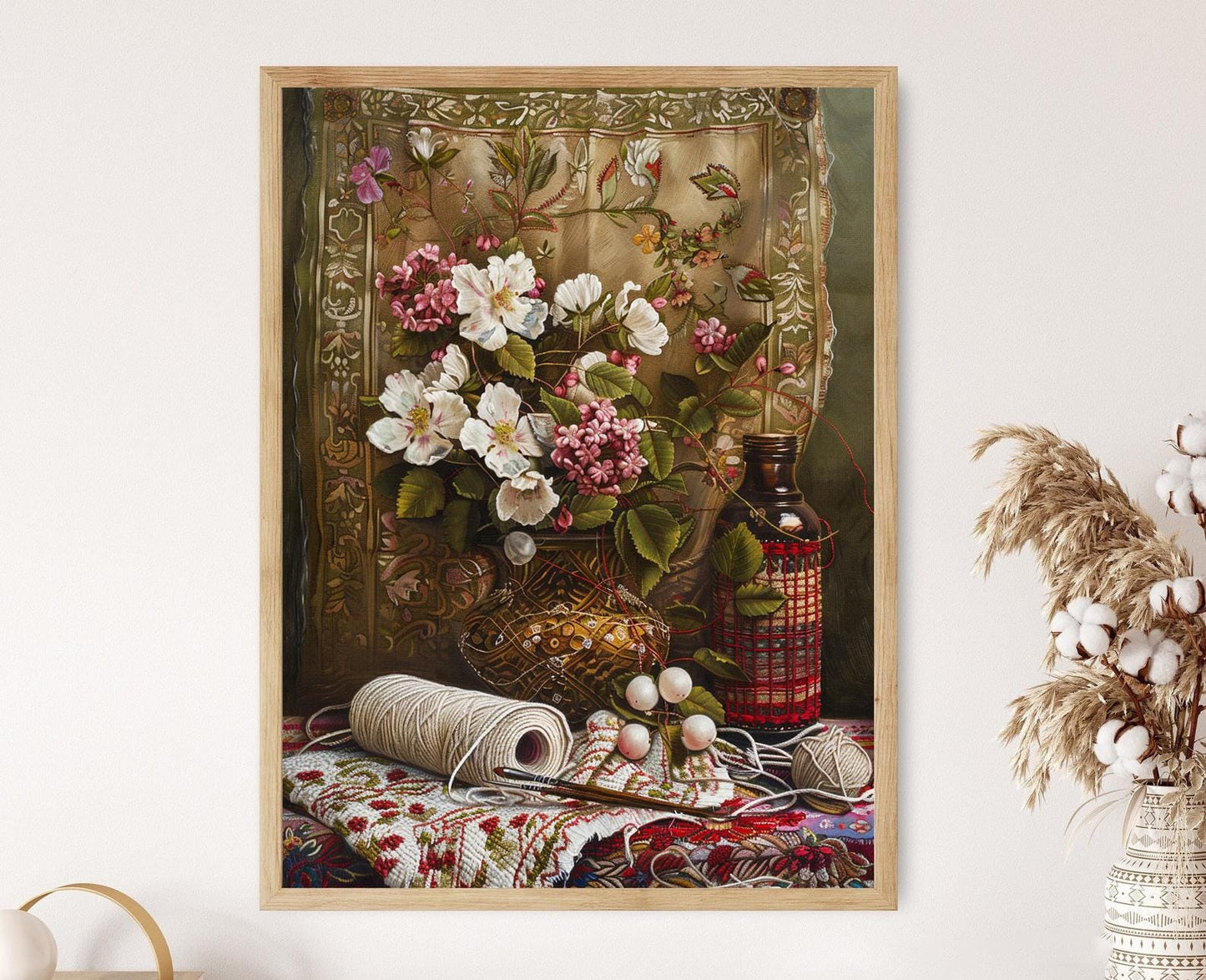 Affiche Broderie Hardanger – Poster Art Textile Norvégien