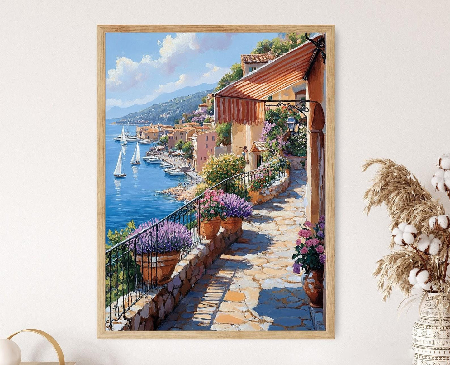 Affiche Côte d'Azur – Poster Balcon côtier avec vue sur le port