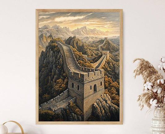 Affiche Grande Muraille de Chine – Impression d'Art Paysage Majestueux