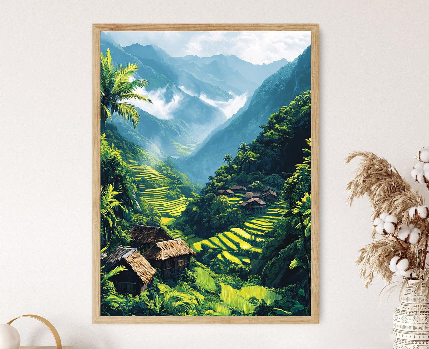 Affiche Ifugao – Poster Art Filipino, Illustration de la Vie Montagnarde