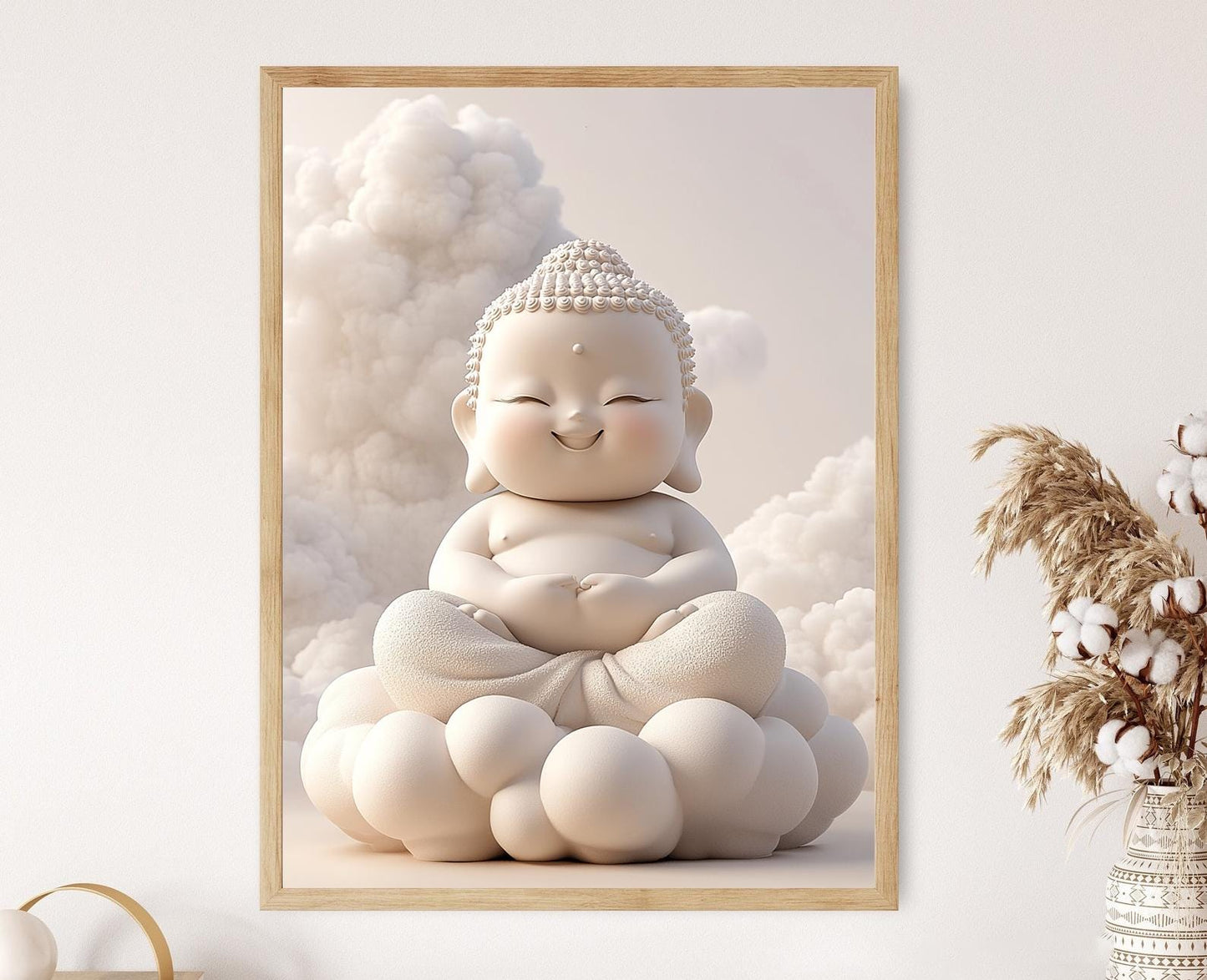 Affiche Bouddha Rond – Illustration Zen Apaisante en Art Imprimé
