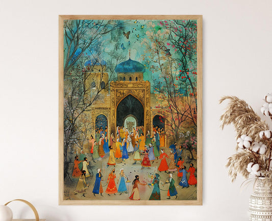 Affiche Traditions Anciennes de Nowruz – Poster Peinture Historique du Nouvel An Persan