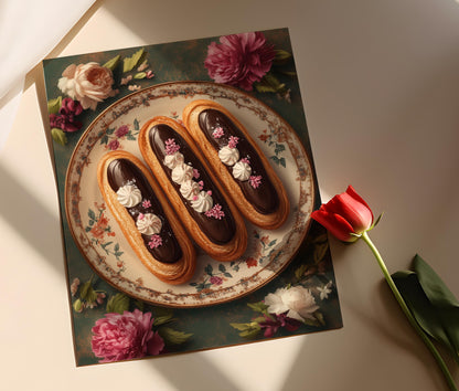 Affiche Éclair – Illustration de chocolat et crème délicieuse