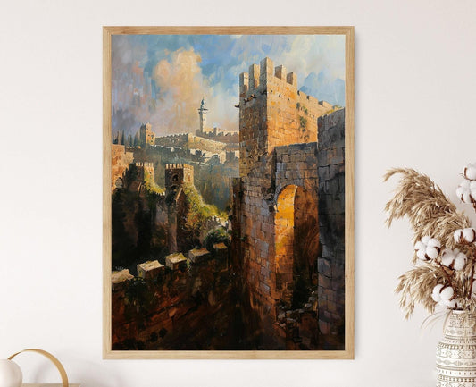 Affiche Jérusalem – Impression artistique de la Tour de David, paysage historique