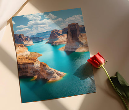 Affiche Lac Powell – Poster des formations rocheuses et eaux turquoises