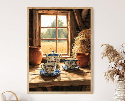 Affiche Ensemble de Thé Lituanien – Poster Décor de Grange Village