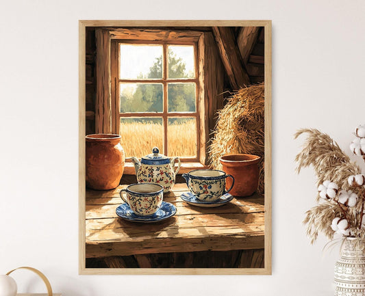 Affiche Ensemble de Thé Lituanien – Poster Décor de Grange Village