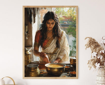 Affiche Chai Indien – Poster Scène Rustique de Cuisine