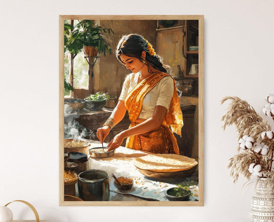 Affiche Cuisine Indienne – Dosa, Pâte Traditionnelle à Déguster