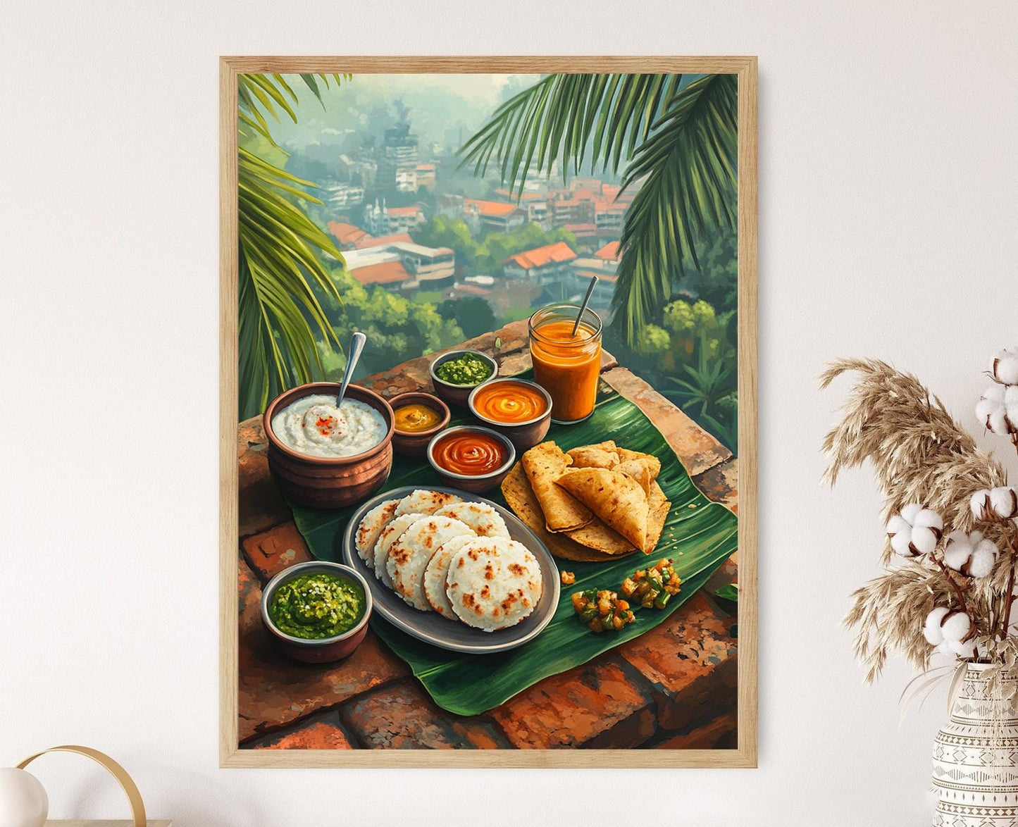 Affiche Petit Déjeuner Sud-Indien – Art de Bangalore en Terrasse