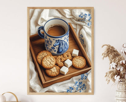 Affiche Fika Suédoise – Poster Cheval Dala, Café & Biscuits