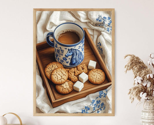 Affiche Fika Suédoise – Poster Cheval Dala, Café & Biscuits