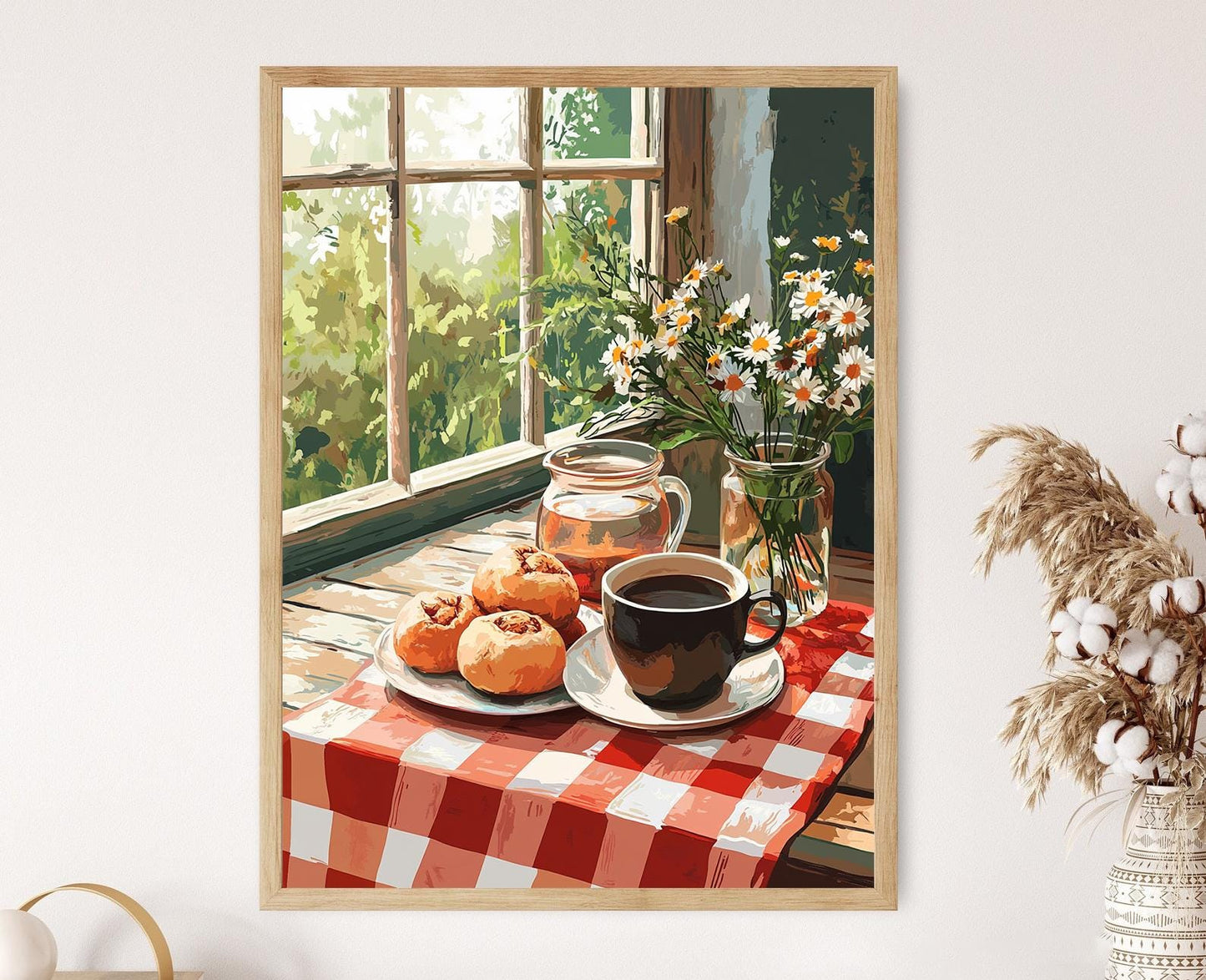 Affiche Fika Suédoise : Imprimé de Pain à la Cannelle, Décor Nordic