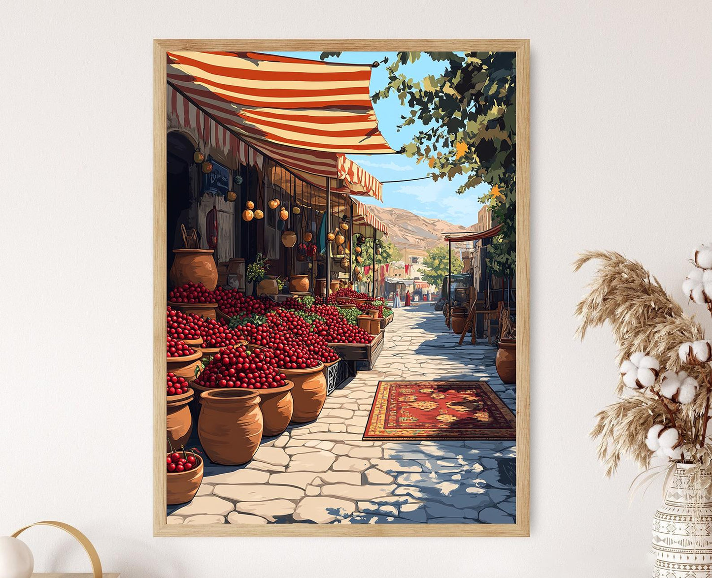 Affiche Marché de Fruits Kurde à Qamishli – Poster Scène Culturelle