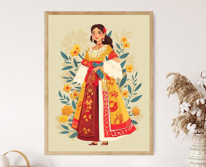 Affiche Baro't Saya – Illustration d'art de fille philippine