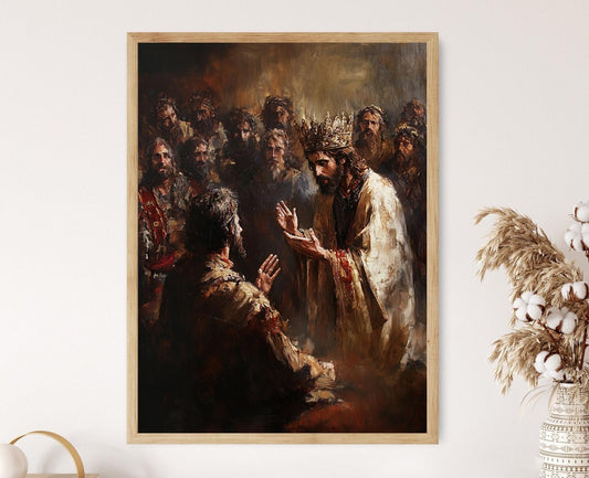 Affiche Jésus : "Oui, je suis le Roi" - Verset de Jean 18:37