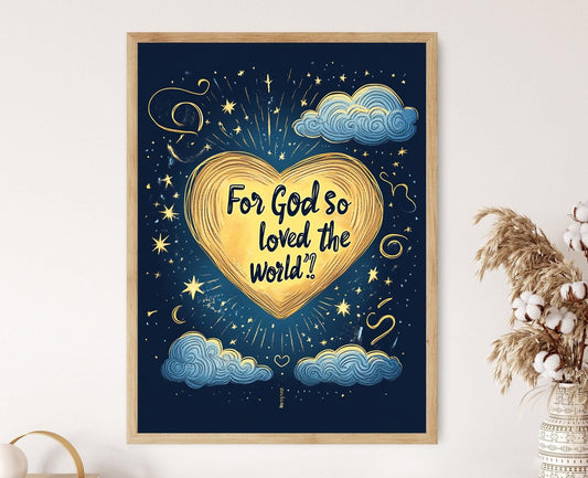 Affiche Jean 3:16 – Poster Verset « Car Dieu a tant aimé le monde »