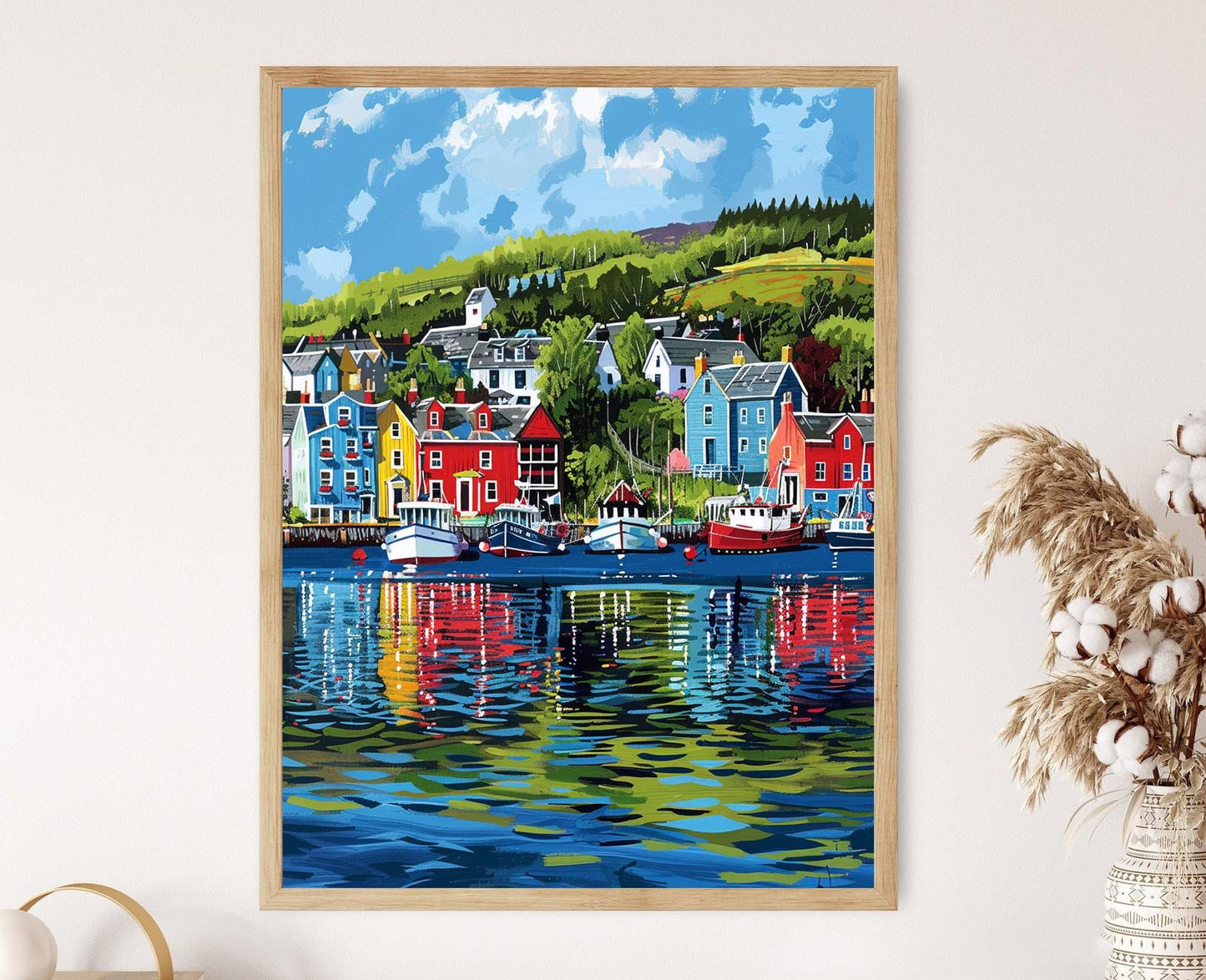 Affiche Tobermory – Poster Vue du port coloré d'Écosse