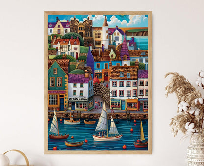 Affiche Anstruther Harbor – Poster Peinture du Village de Pêche Historique