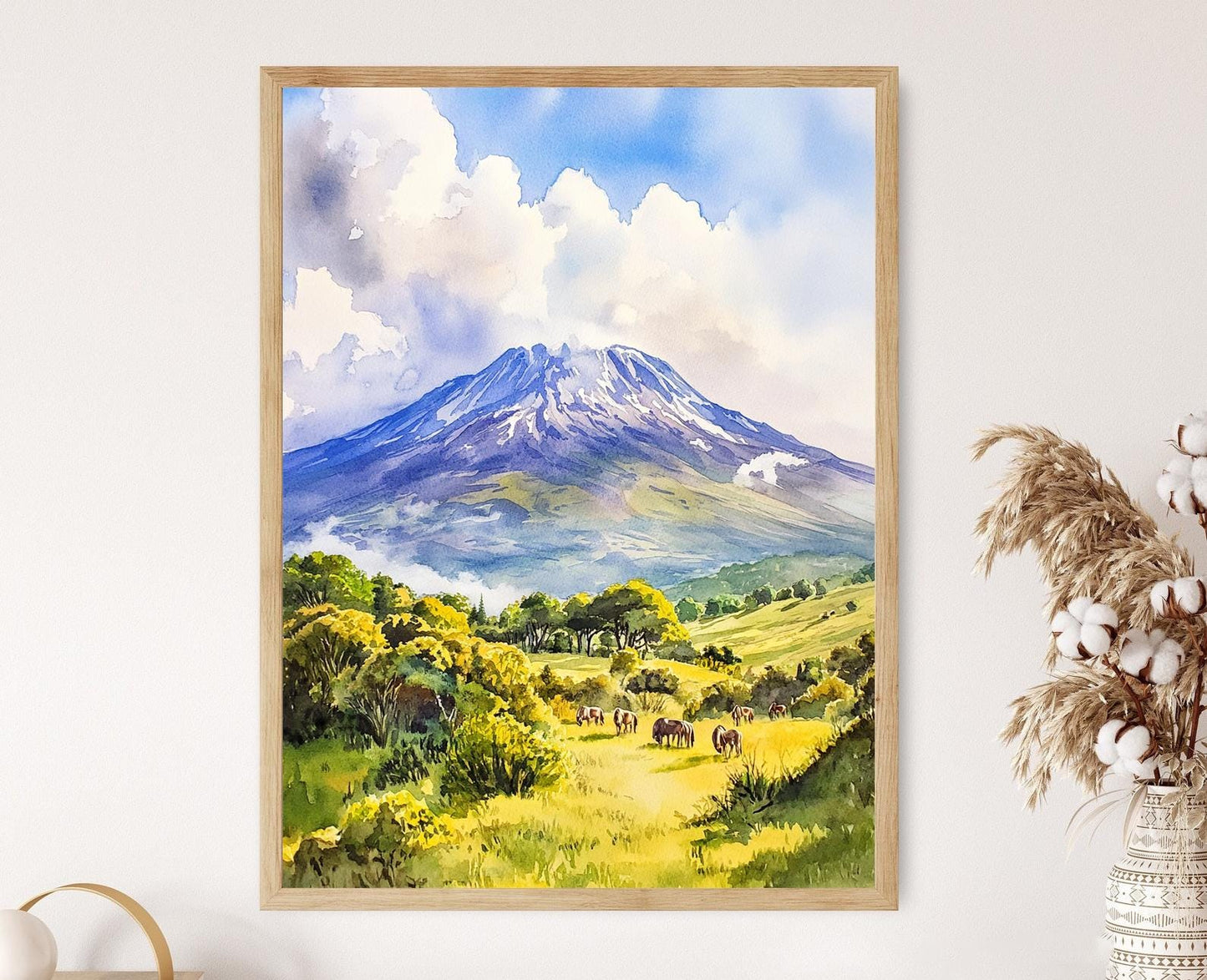 Affiche Mont Kilimandjaro – Art aquarelle de la faune africaine