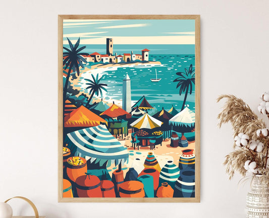 Affiche Dakar Sénégal – Imprimerie Monument Renaissance et Marchés Côtiers