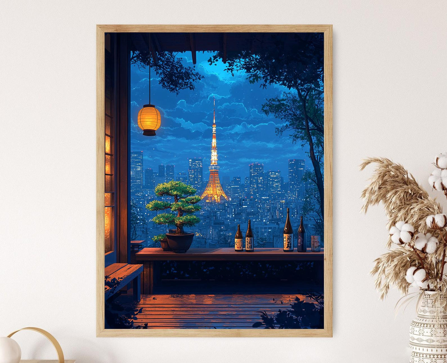 Affiche Tokyo Terrasse – Poster Art Moderne Skyline Japonaise