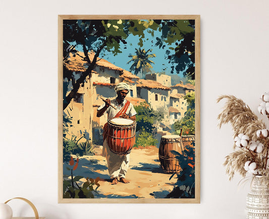 Affiche Dhol Indien – Poster Art de Festival Traditionnel