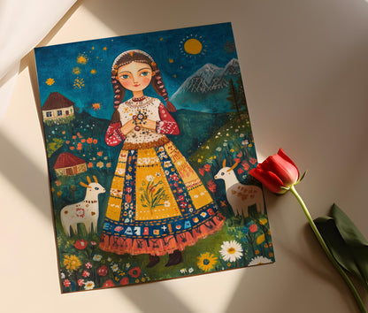 Affiche Contes Roumains – Poster Créatures Mystiques et Envoûtantes