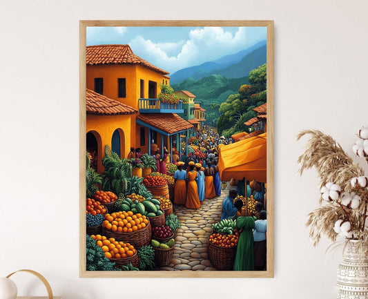 Affiche Marché Namibien – Poster Peinture de Fruits Africains