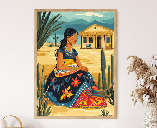 Affiche Art de Tissage Wayuu – Poster Culture Indigène Colombienne