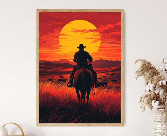 Affiche Gaucho Argentin sur Cheval – Impression Art Pampas Culturelle