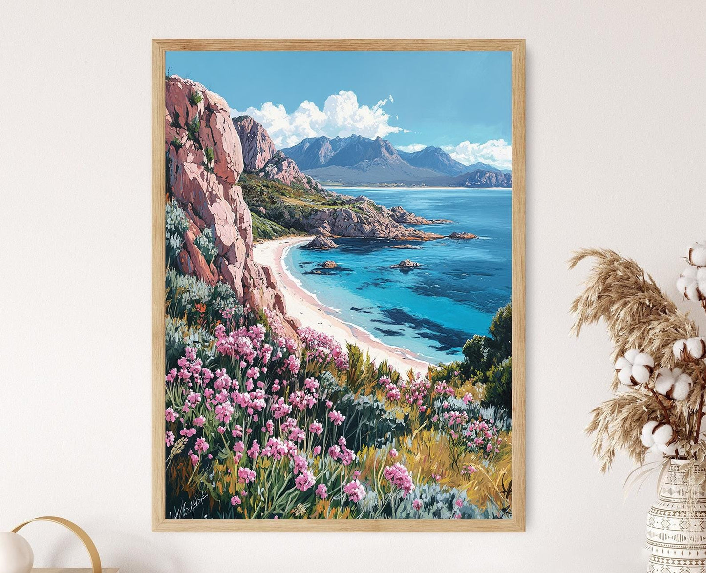 Affiche Parc National Freycinet – Poster Décor Côtier Baie Wineglass