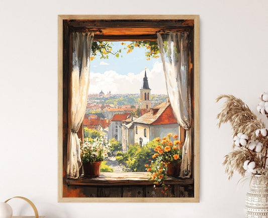 Affiche Vilnius – Poster Fenêtre Rustique et Architecture Baroque