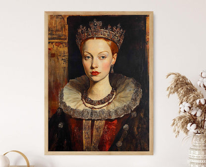 Affiche Reine Tudor – Poster Portrait de Catherine Parr, Style Renaissance