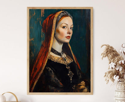 Affiche Reine Tudor – Poster Portrait de Catherine Parr, Décor Élégant