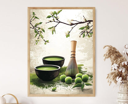 Affiche Cérémonie du Thé Matcha – Art Japonais & Décor de Cuisine