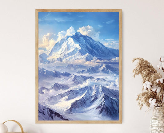Affiche Denali au-dessus des nuages – Poster Paysage majestueux de l'Alaska