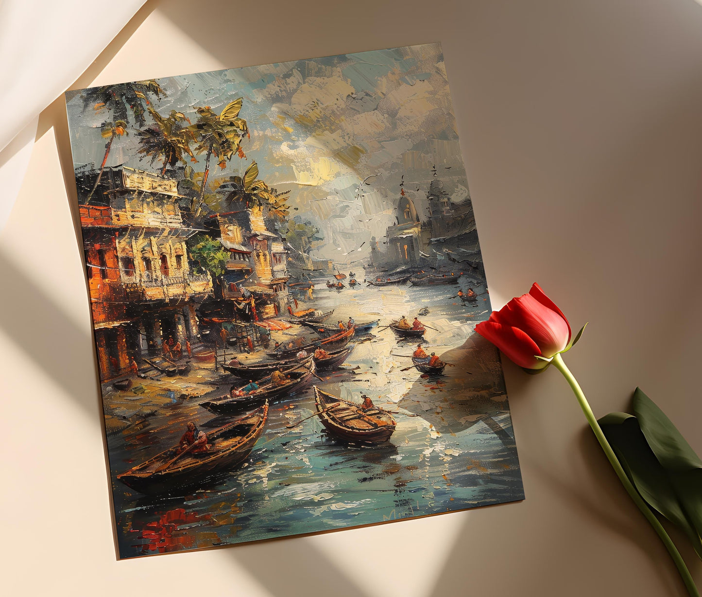 Affiche Rivière Jamuna – Poster Art Folk Bengali, Décor Bangladais