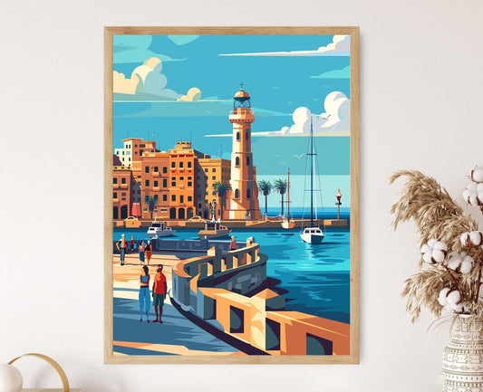 Affiche Alexandrie – Poster Peinture de la Côte Égyptienne