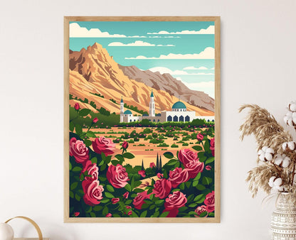 Affiche Paysage de Taif – Poster Charm Traditionnel d'Arabie Saoudite