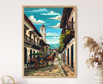 Affiche Vigan – Poster Art des rues et architecture coloniale espagnole