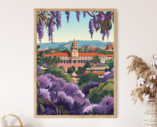Affiche Pretoria – Impression Art des Bâtiments de l'Union et des Jacarandas
