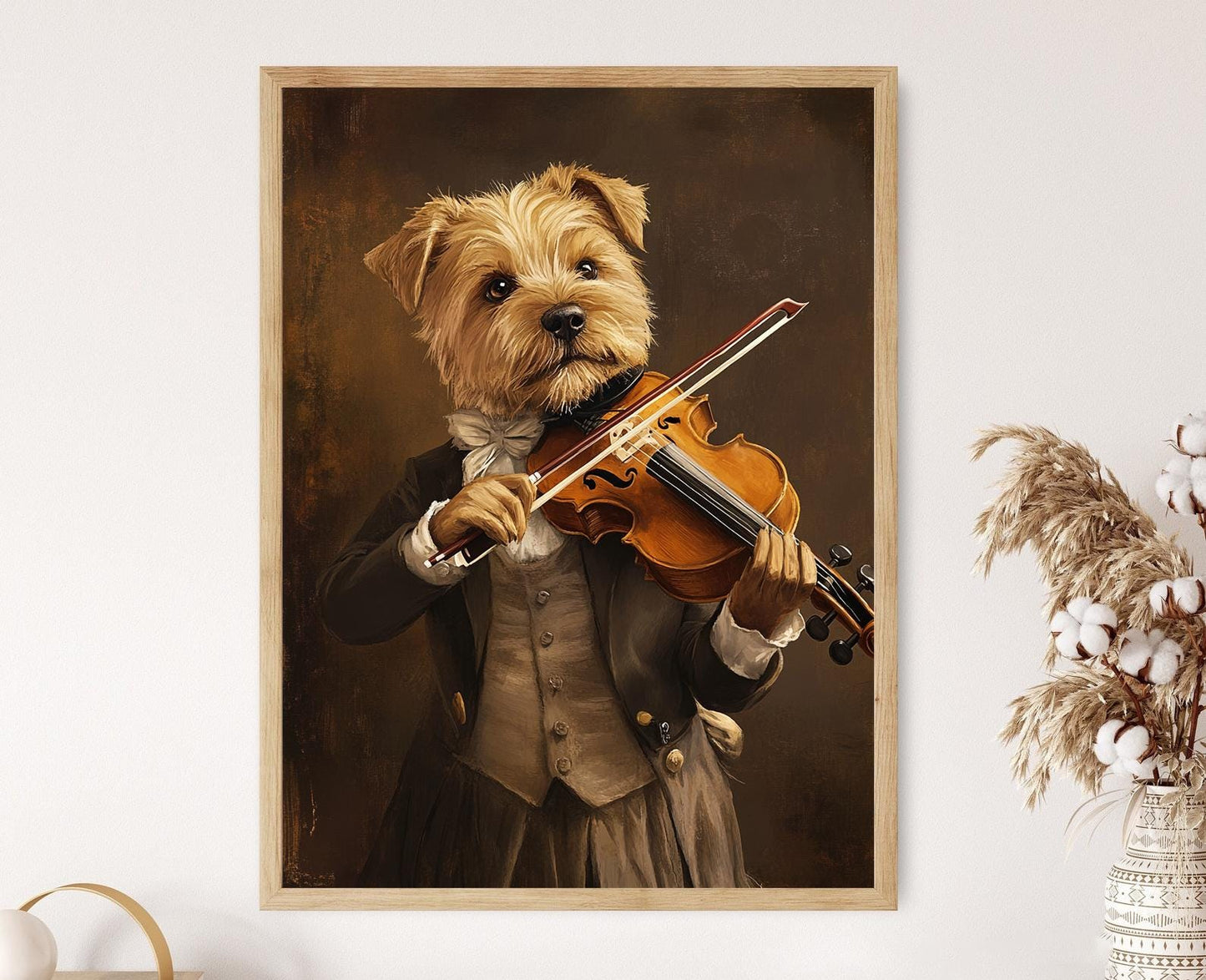 Affiche Wheaton Terrier Jouant du Violon – Poster Humour Canin