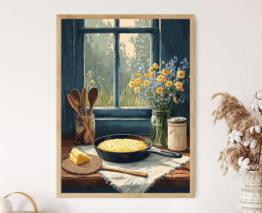 Affiche Cuisine Rustique Appalaches – Art Populaire avec Pain de Maïs