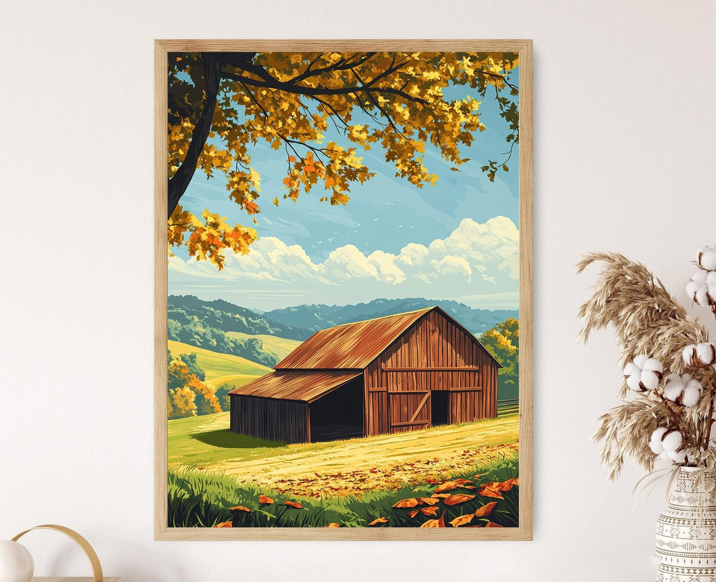 Affiche Ferme de Tabac du Kentucky – Art Mural Paysage Rustique