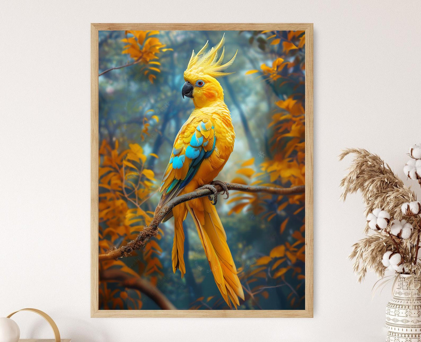 Affiche de Cacatoès Jaune – Poster Décoratif Naturel