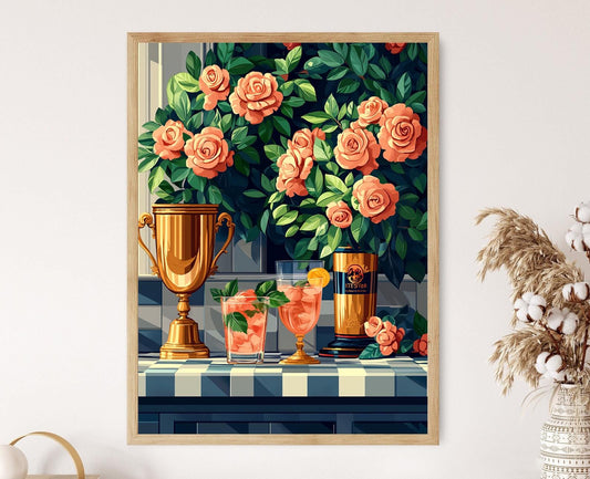 Affiche Journée du Kentucky Derby : Soies de jockey, roses et juleps